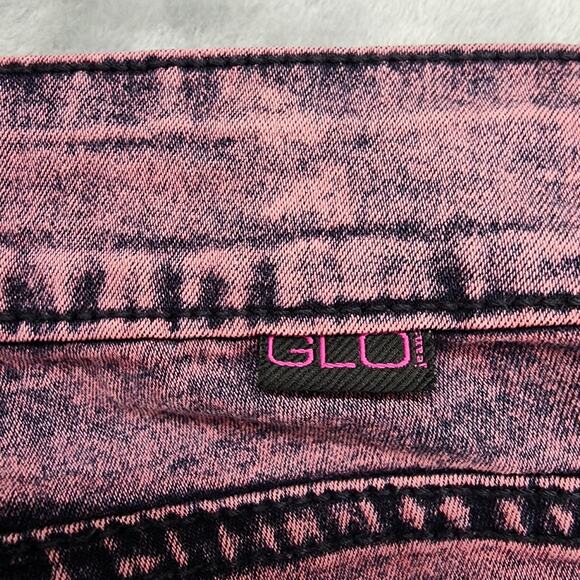 Vintage Y2K GLO Jeans Womens 17 Juniors Pink Stone Wash Mid Rise Skinny Pleated - Picture 4 of 13